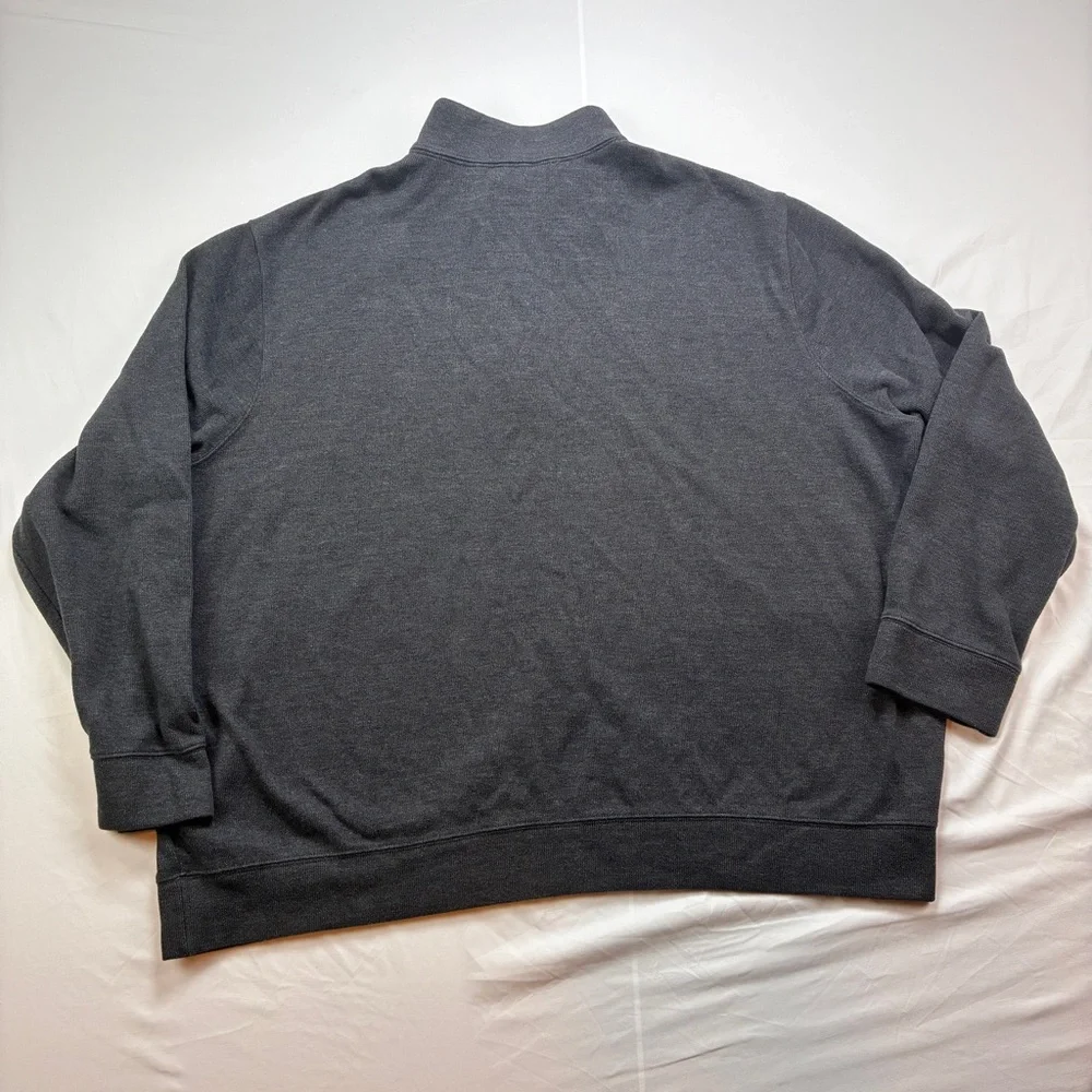 Lands' End Men's Charcoal 1/4Zip-Up Sweater